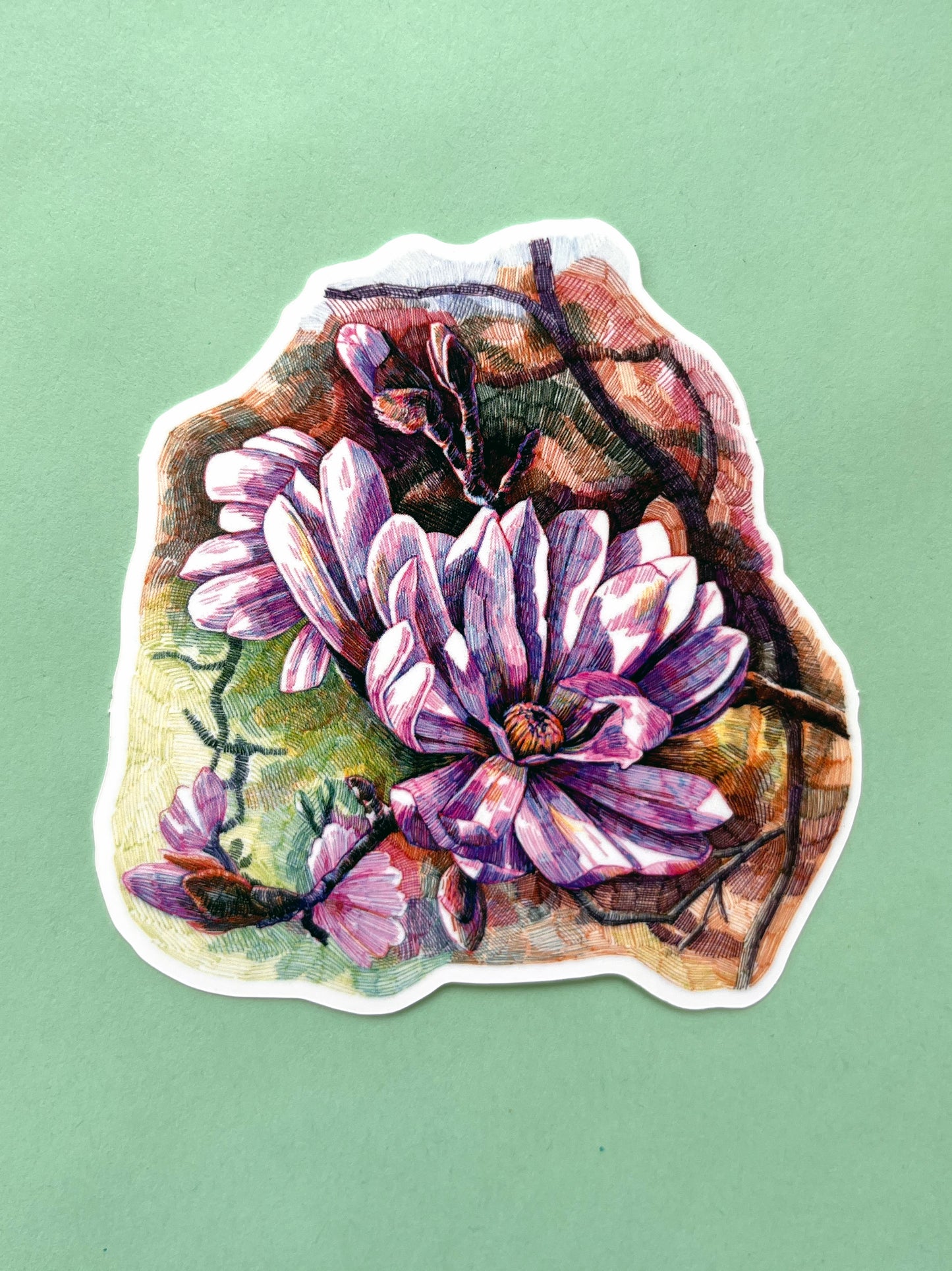 Star Magnolia Art Sticker