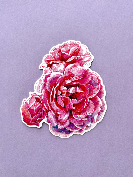 Pink Roses Art Sticker