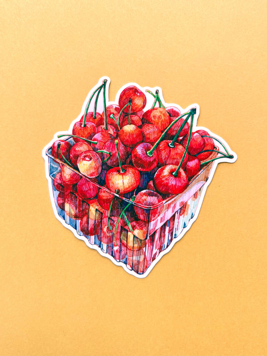 Rainier Cherries Art Sticker