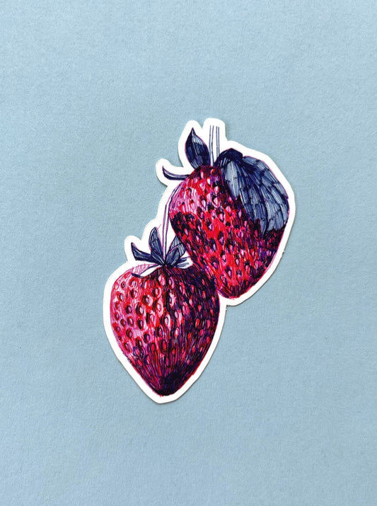 Strawberries Art Sticker